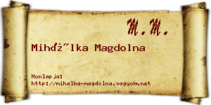 Mihálka Magdolna névjegykártya