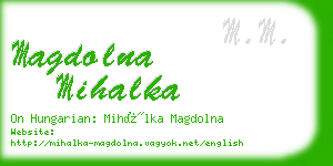 magdolna mihalka business card
